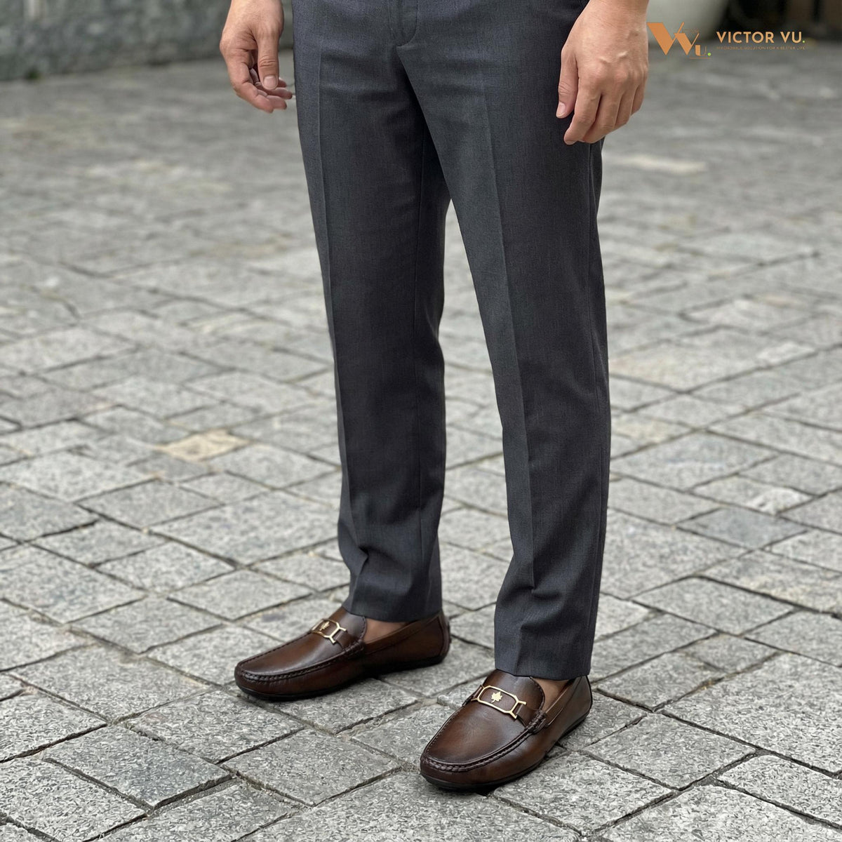 Giày Lười Nam Lạc Nam Lá Phong Đế Bệt