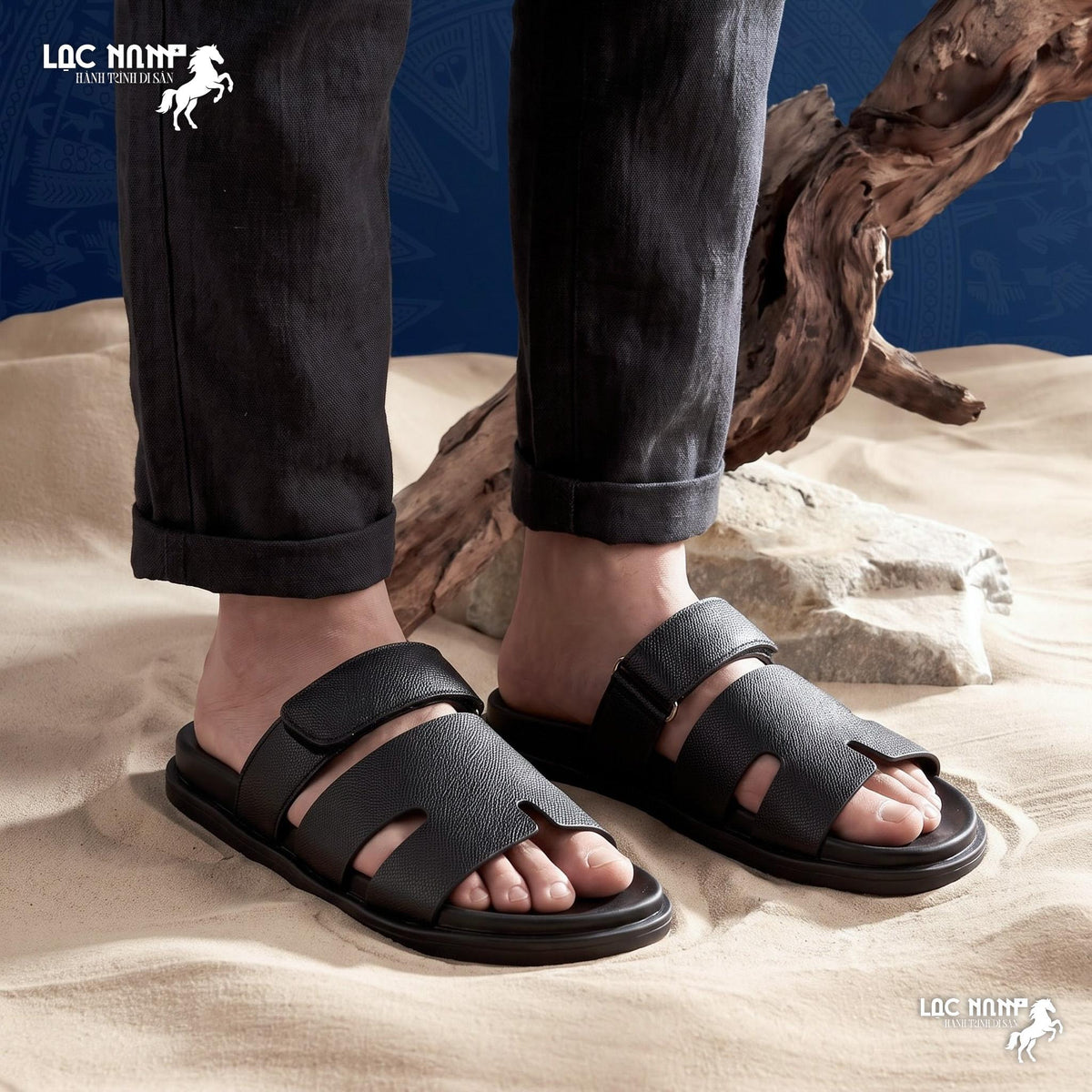 [Premium] Dép Lạc Nam Legacy Sandal Élite Màu Trắng Đen Classic Cổ Điển Tôn Trọng, Dép Đi Biển Cho Nam Nữ