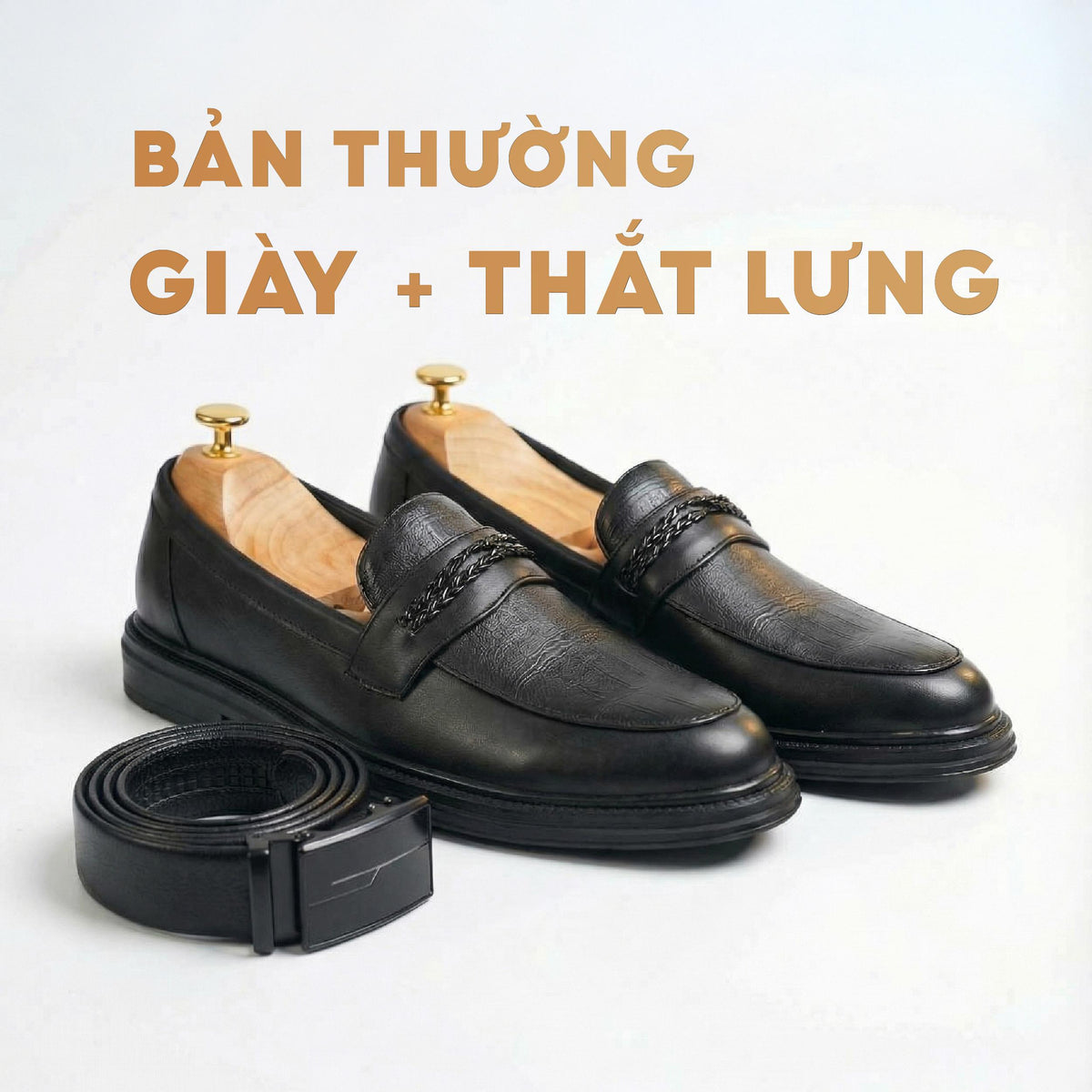 Giày Loafer Nam Lạc Nam Signature Chữ Thập Tăng Chiều Cao 4,5cm