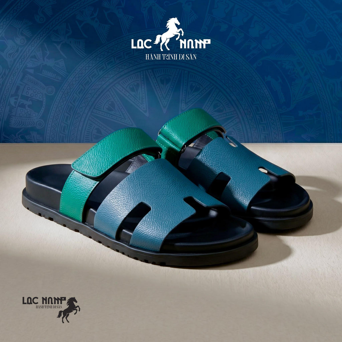[Flash Deal] Dép Lạc Nam Legacy Sandal Élite Màu Xanh Denim Classic Cổ Điển Tôn Trọng, Dép Nam Mùa Hè