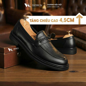 Giày Loafer Nam Lạc Nam Signature Chữ Thập Tăng Chiều Cao 4,5cm