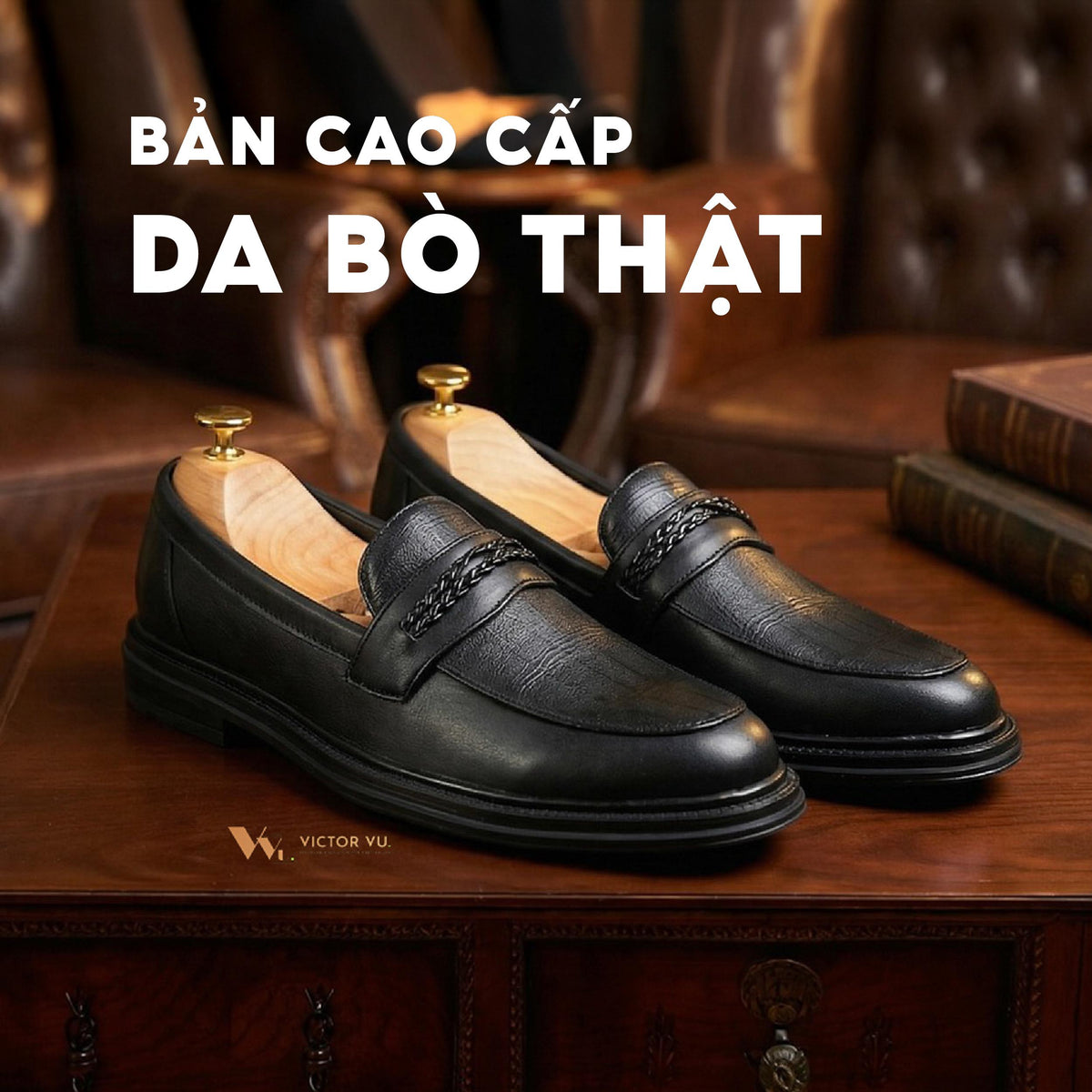 Giày Loafer Nam Lạc Nam Signature Chữ Thập Tăng Chiều Cao 4,5cm