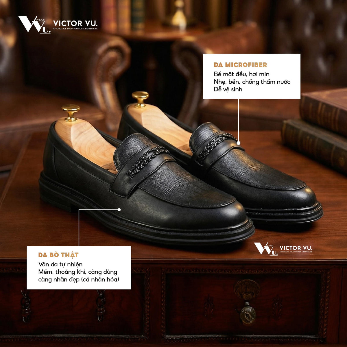 Giày Loafer Nam Lạc Nam Signature Chữ Thập Tăng Chiều Cao 4,5cm